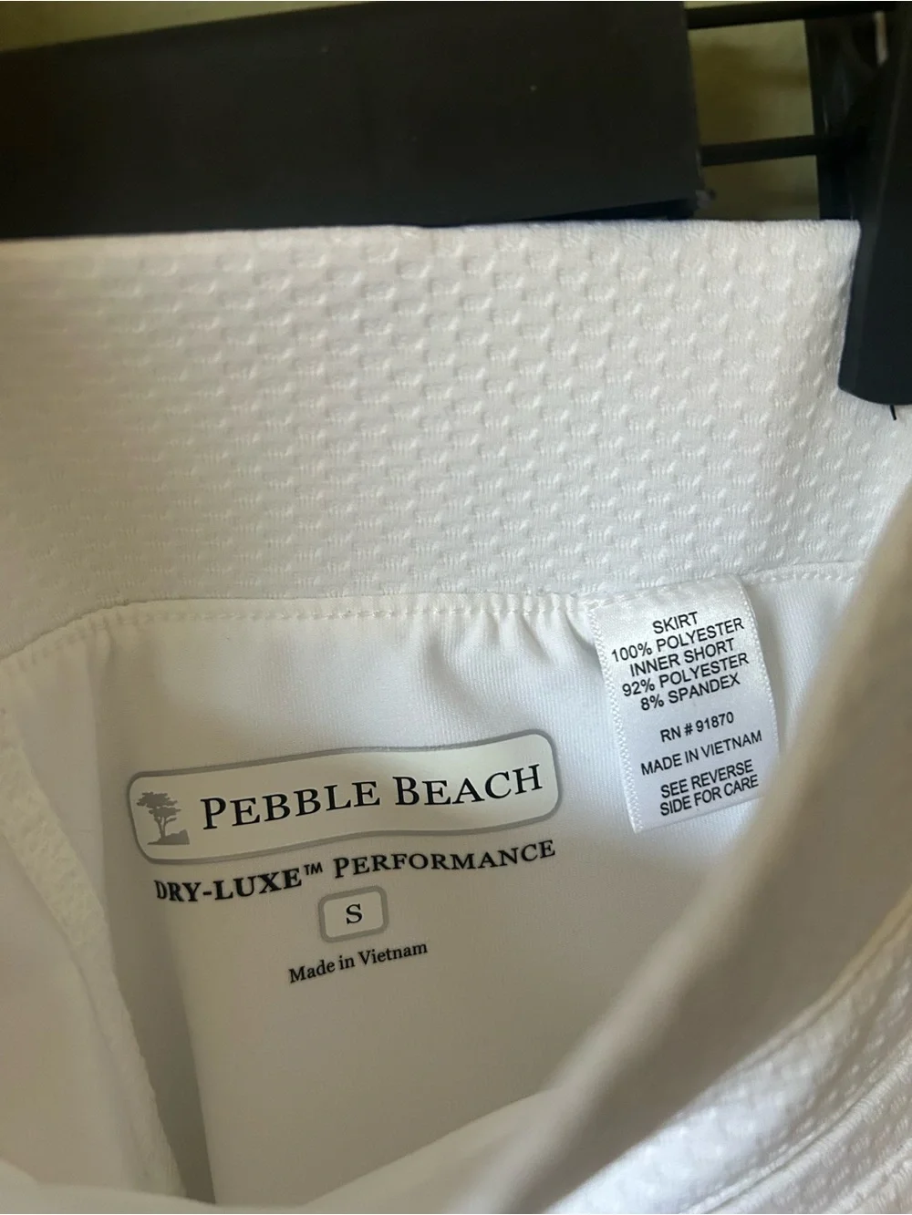 NWT Pebble Beach White Textured Golf Skort Sz S